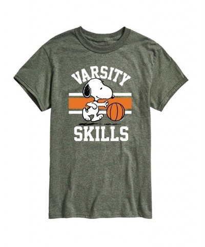 Men's Peanuts Varsity Skills T-shirt Green $15.75 T-Shirts