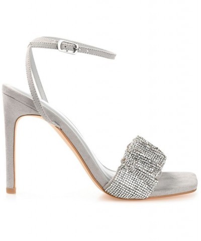 Women's Arlette Rhinestone Stilettos Gray $36.30 Shoes