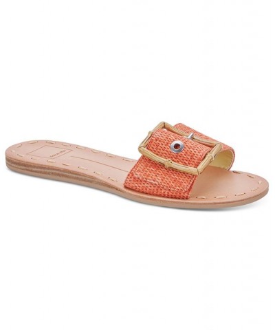 Docle Vita Women's Dasa Buckle Detailed Slide Sandals Orange $35.00 Shoes