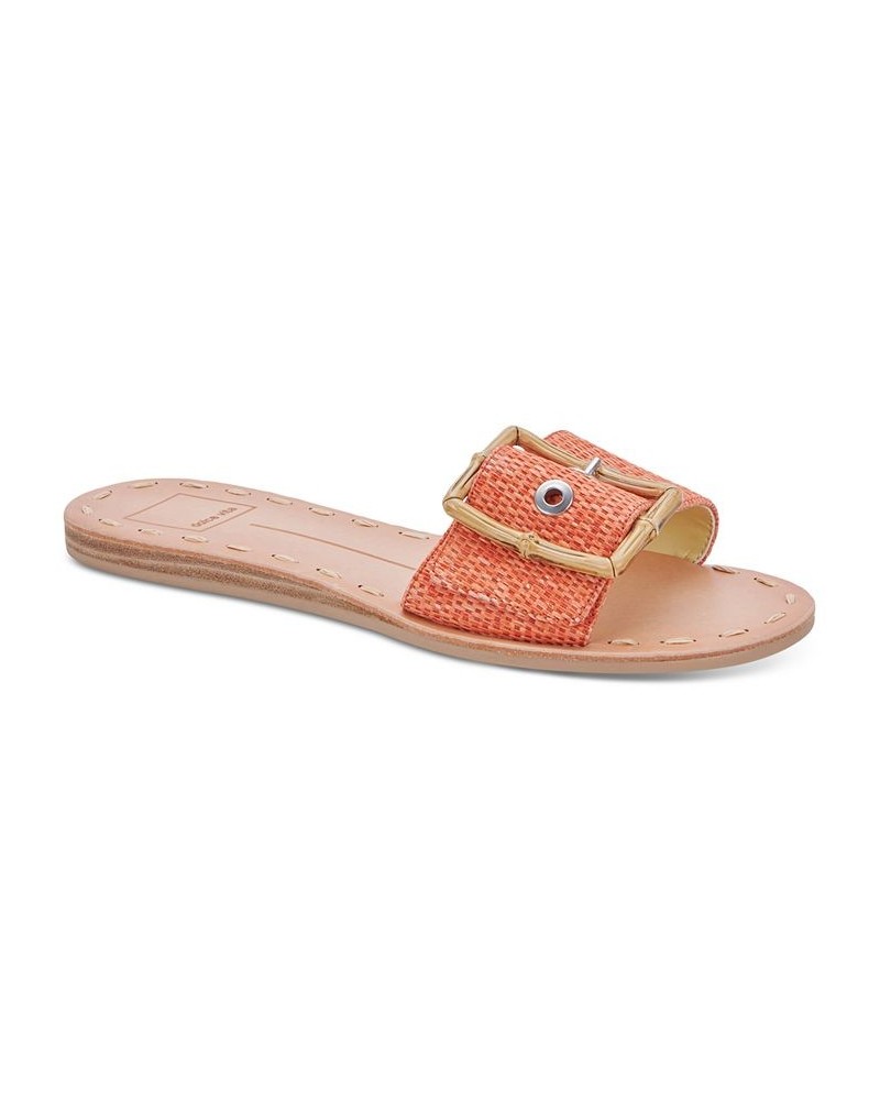 Docle Vita Women's Dasa Buckle Detailed Slide Sandals Orange $35.00 Shoes