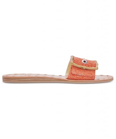 Docle Vita Women's Dasa Buckle Detailed Slide Sandals Orange $35.00 Shoes