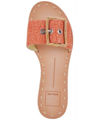 Docle Vita Women's Dasa Buckle Detailed Slide Sandals Orange $35.00 Shoes