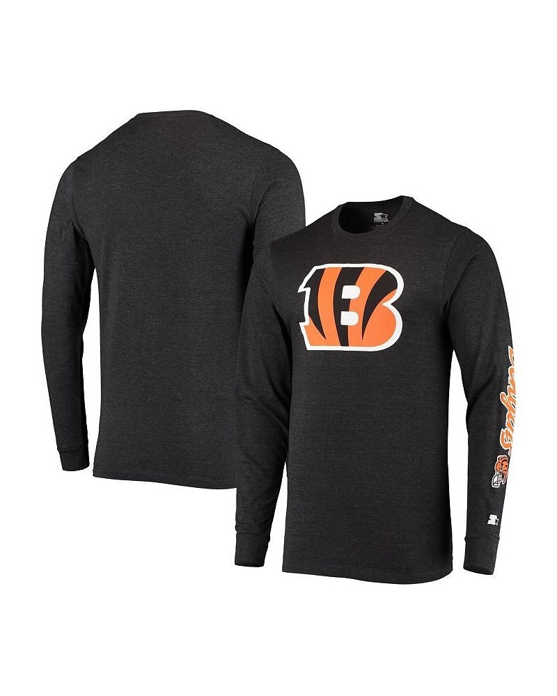 Men's Heathered Black Cincinnati Bengals Halftime Long Sleeve T-shirt $26.95 T-Shirts