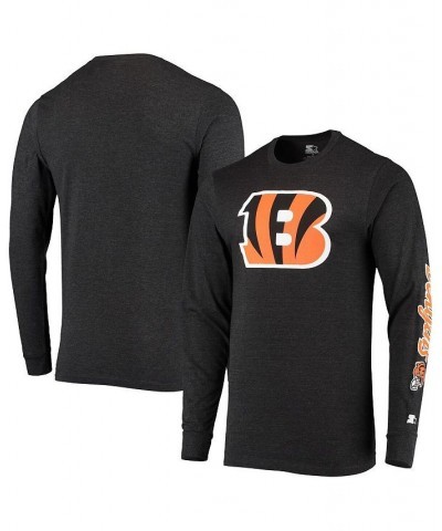 Men's Heathered Black Cincinnati Bengals Halftime Long Sleeve T-shirt $26.95 T-Shirts