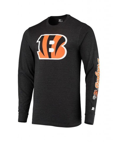 Men's Heathered Black Cincinnati Bengals Halftime Long Sleeve T-shirt $26.95 T-Shirts