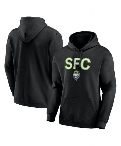 Men's Black Seattle Sounders FC Scoreboard Pullover Hoodie $30.59 Sweatshirt