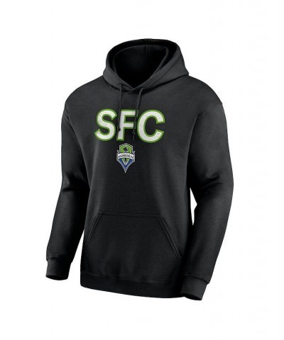 Men's Black Seattle Sounders FC Scoreboard Pullover Hoodie $30.59 Sweatshirt