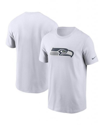 Men's White Seattle Seahawks Primary Logo T-shirt $19.43 T-Shirts