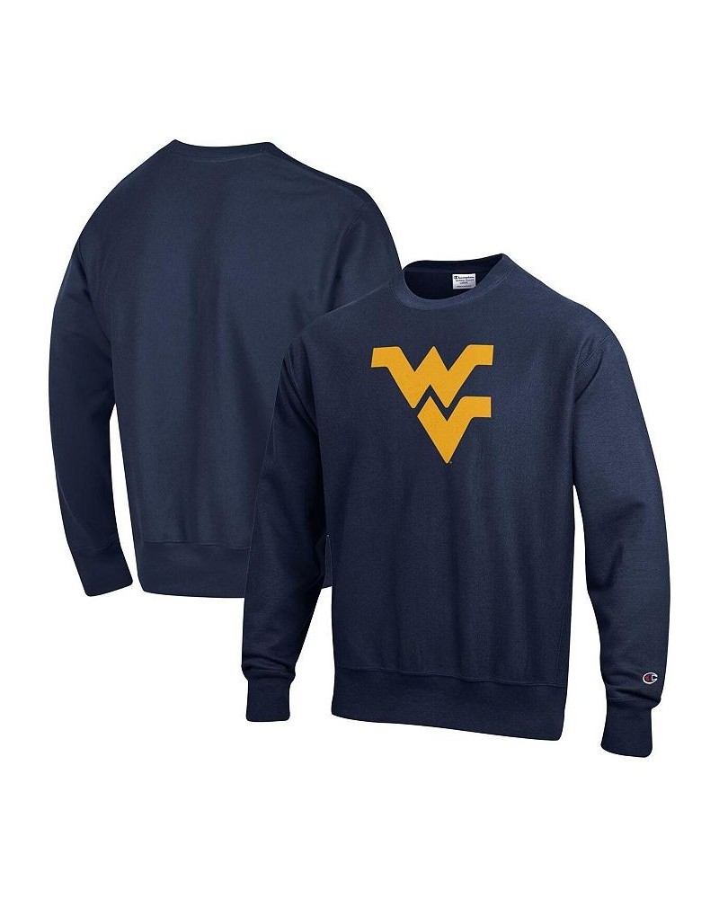 Men's Navy West Virginia Mountaineers Vault Logo Reverse Weave Pullover Sweatshirt $46.74 Sweatshirt