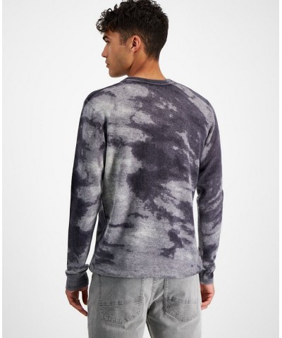 Men's Cashmere Cloud Abstract-Print Sweater Gray $32.60 Sweaters