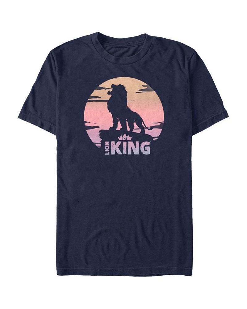 Disney Men's The Lion King Live Action Sunset Pride Rock Poster Short Sleeve T-Shirt Blue $20.99 T-Shirts