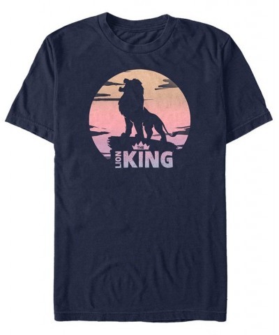 Disney Men's The Lion King Live Action Sunset Pride Rock Poster Short Sleeve T-Shirt Blue $20.99 T-Shirts