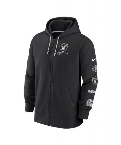 Men's Black, Silver Las Vegas Raiders Surrey Full-Zip Hoodie $34.31 Sweatshirt