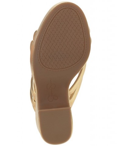 Women's Citlali Slip-On Platform Wedge Sandals Gold $58.80 Shoes