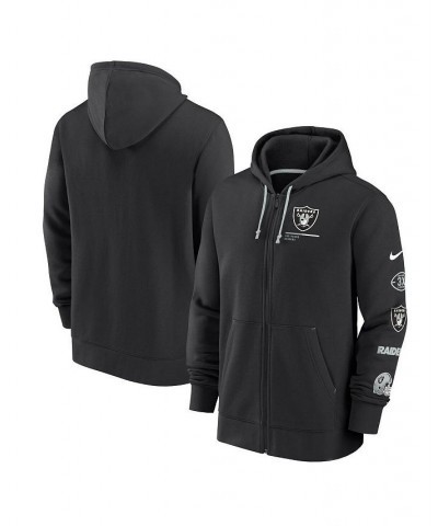 Men's Black, Silver Las Vegas Raiders Surrey Full-Zip Hoodie $34.31 Sweatshirt