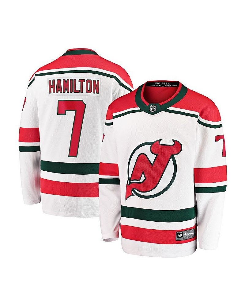 Men's Branded Dougie Hamilton White New Jersey Devils 2022/23 Heritage Premier Breakaway Jersey $63.45 Jersey