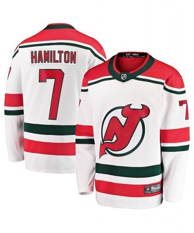 Men's Branded Dougie Hamilton White New Jersey Devils 2022/23 Heritage Premier Breakaway Jersey $63.45 Jersey