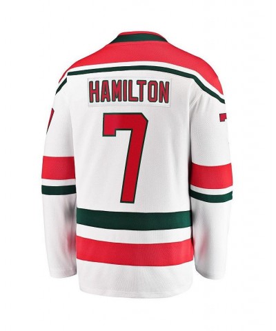 Men's Branded Dougie Hamilton White New Jersey Devils 2022/23 Heritage Premier Breakaway Jersey $63.45 Jersey