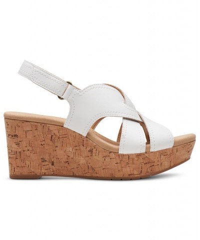 Women's Rose Erin Woven-Strap Wedge Sandals White $42.51 Shoes