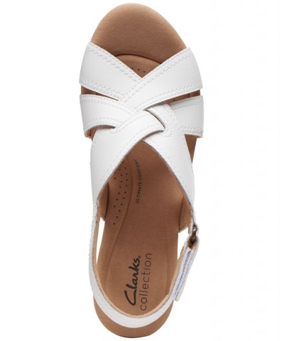 Women's Rose Erin Woven-Strap Wedge Sandals White $42.51 Shoes