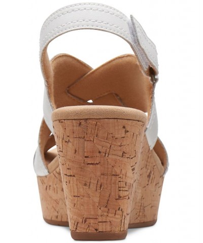 Women's Rose Erin Woven-Strap Wedge Sandals White $42.51 Shoes