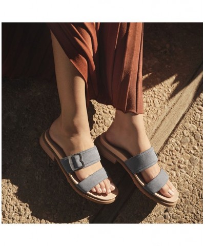 Women's Alyssa Slide Sandals Blue $45.90 Shoes