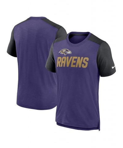 Men's Heathered Purple, Heathered Black Baltimore Ravens Color Block Team Name T-shirt $35.74 T-Shirts