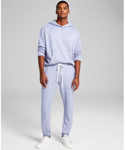 Men's Cozy Fleece Solid Jogger Pants Blue $19.55 Pants