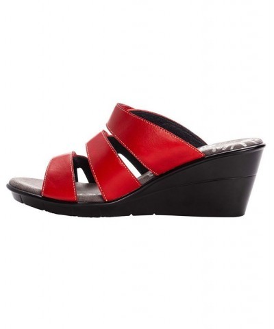 Women's Lexie Slide Sandals Red $42.73 Shoes