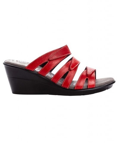 Women's Lexie Slide Sandals Red $42.73 Shoes