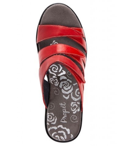 Women's Lexie Slide Sandals Red $42.73 Shoes