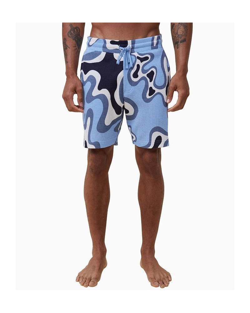 Men's Lounge Drawstring Pajama Shorts Blue, Splatter Waffle $21.99 Pajama