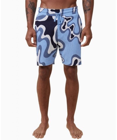 Men's Lounge Drawstring Pajama Shorts Blue, Splatter Waffle $21.99 Pajama