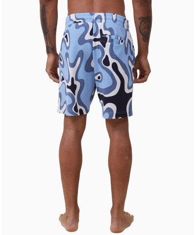 Men's Lounge Drawstring Pajama Shorts Blue, Splatter Waffle $21.99 Pajama