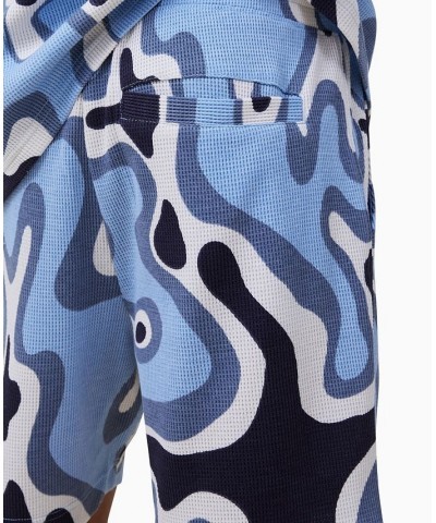 Men's Lounge Drawstring Pajama Shorts Blue, Splatter Waffle $21.99 Pajama