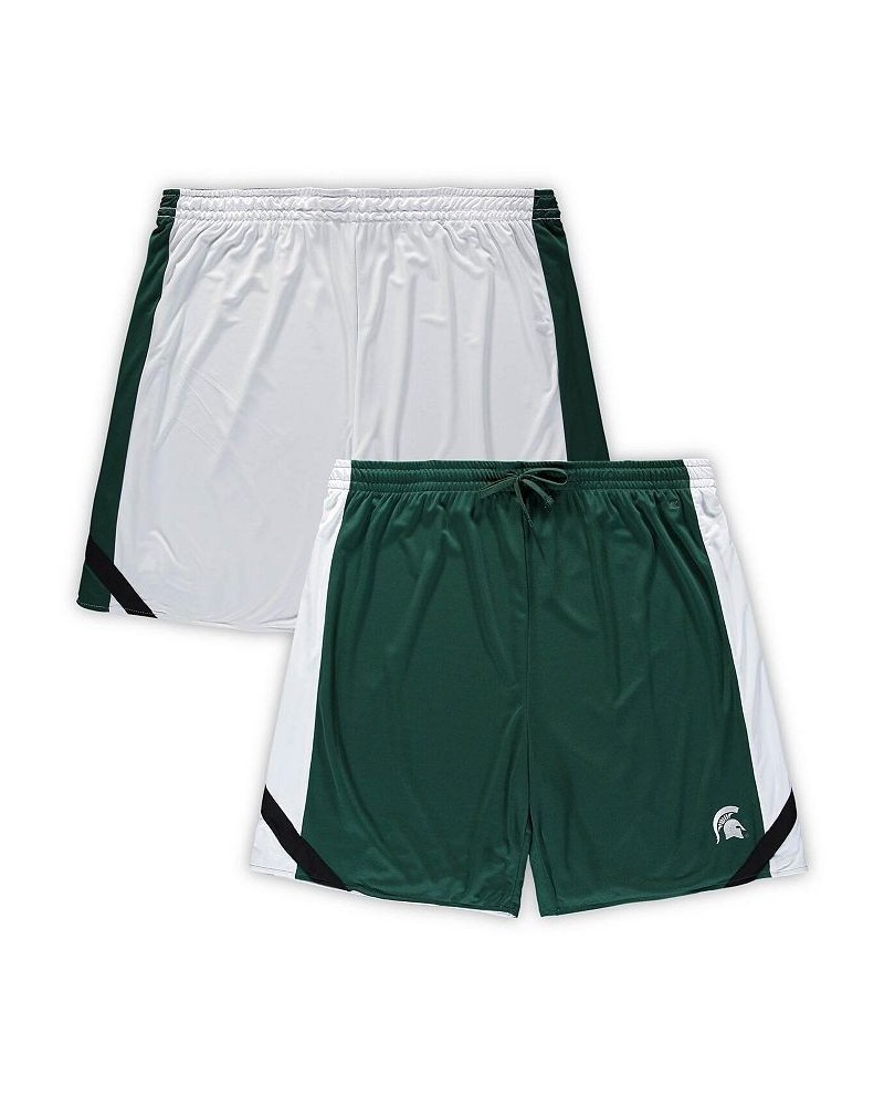 Men's Green, White Michigan State Spartans Big and Tall Team Reversible Shorts $23.65 Shorts