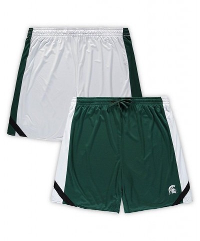 Men's Green, White Michigan State Spartans Big and Tall Team Reversible Shorts $23.65 Shorts