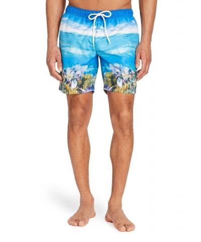 Men's Standard-Fit 7.5" Scuba Swim Trunks Blue $36.72 Swimsuits