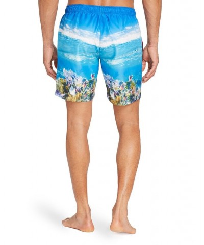 Men's Standard-Fit 7.5" Scuba Swim Trunks Blue $36.72 Swimsuits