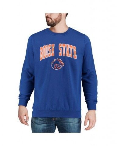 Men's Royal Boise State Broncos Arch and Logo Crew Neck Sweatshirt $27.00 Sweatshirt