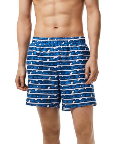 Men's Mesh Allover Two-Tone Logo Print Swim Trunks White $45.15 Swimsuits