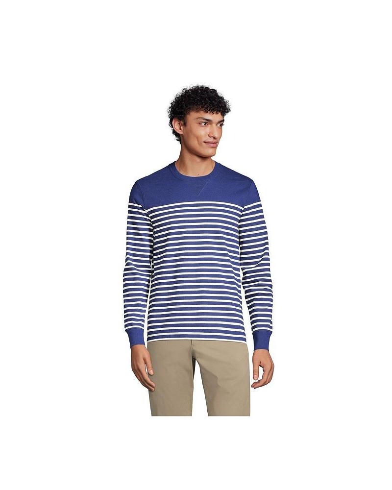 Men's Long Sleeve Rugby Crew Tee Placed navy/ivory stripe $34.84 Polo Shirts