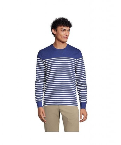 Men's Long Sleeve Rugby Crew Tee Placed navy/ivory stripe $34.84 Polo Shirts