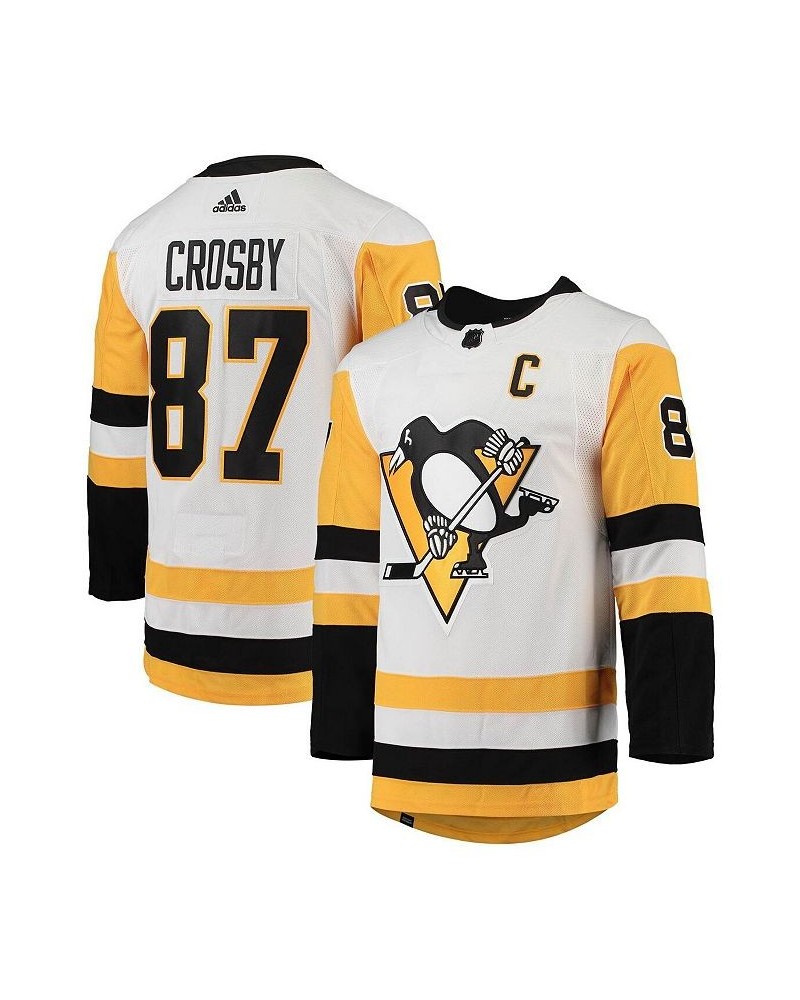 Men's Sidney Crosby White Pittsburgh Penguins Away Captain Patch Primegreen Authentic Pro Player Jersey $88.80 Jersey