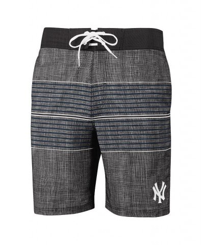 Men's Charcoal New York Yankees Horizon Volley Swim Trunks $35.39 Swimsuits