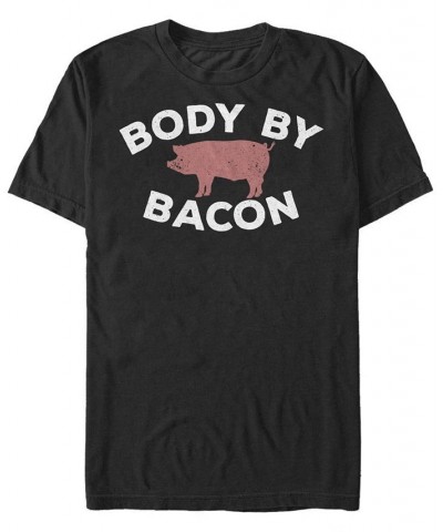 Men's Bacon Body Short Sleeve Crew T-shirt Black $14.70 T-Shirts