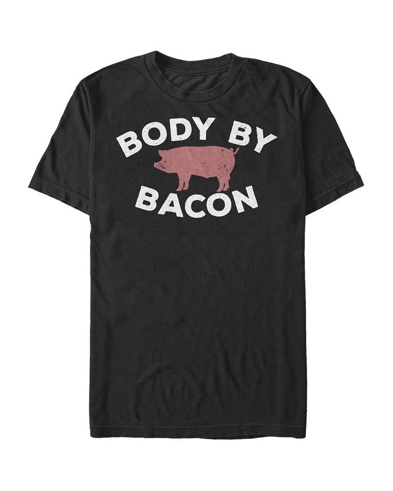 Men's Bacon Body Short Sleeve Crew T-shirt Black $14.70 T-Shirts