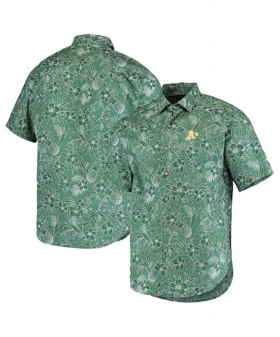 Men's Green Oakland Athletics Sport Tiki Luau Button-Up Shirt $45.51 Shirts