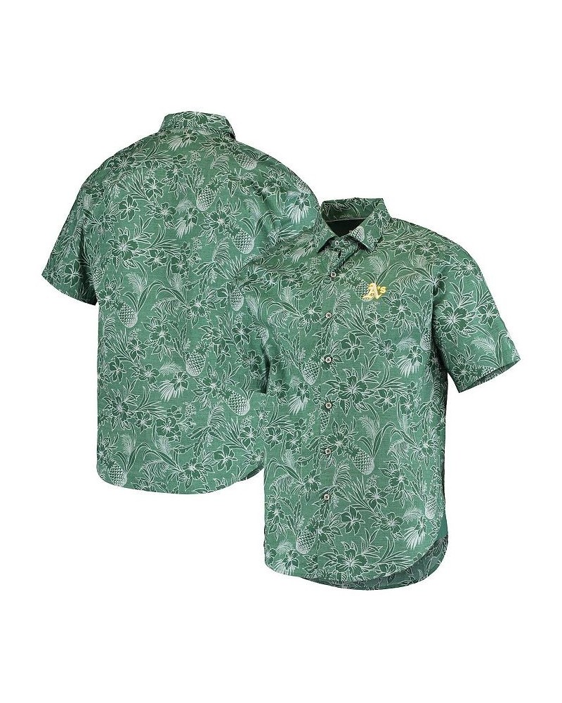 Men's Green Oakland Athletics Sport Tiki Luau Button-Up Shirt $45.51 Shirts