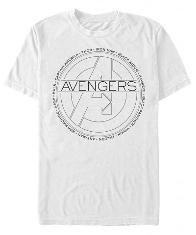 Men's Avengers Circle Icon Short Sleeve Crew T-shirt White $16.10 T-Shirts